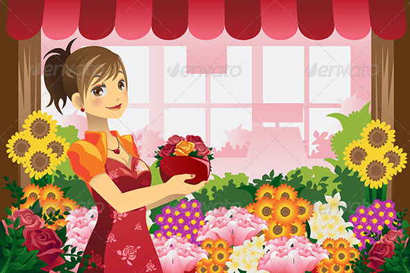 Florist Girl - People Characters