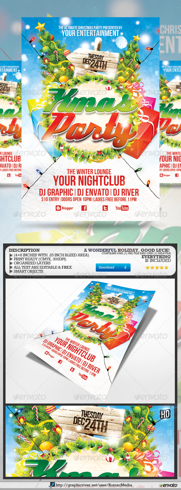 Xmas Party Flyer - Clubs & Parties Events