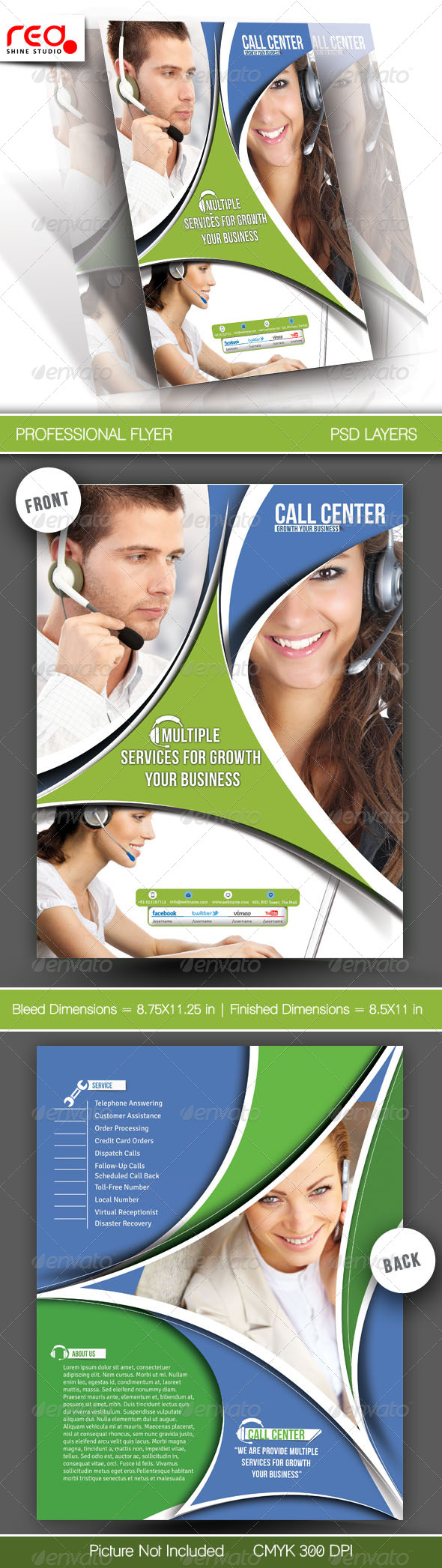 Customer Support Flyer & Poster Template - 2 - Corporate Flyers