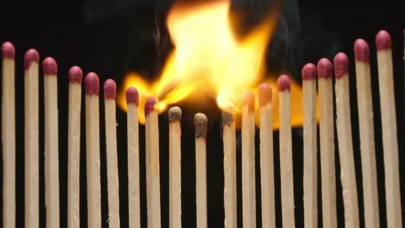 Motivation - Match in center burns and fire goes in sides