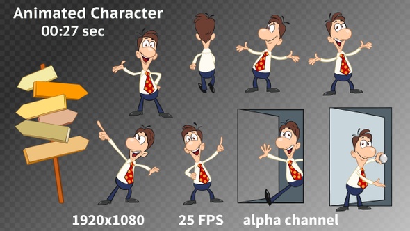 Cartoon Character Animation Set