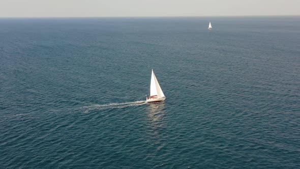 Yacht Sailing In The Sea 1