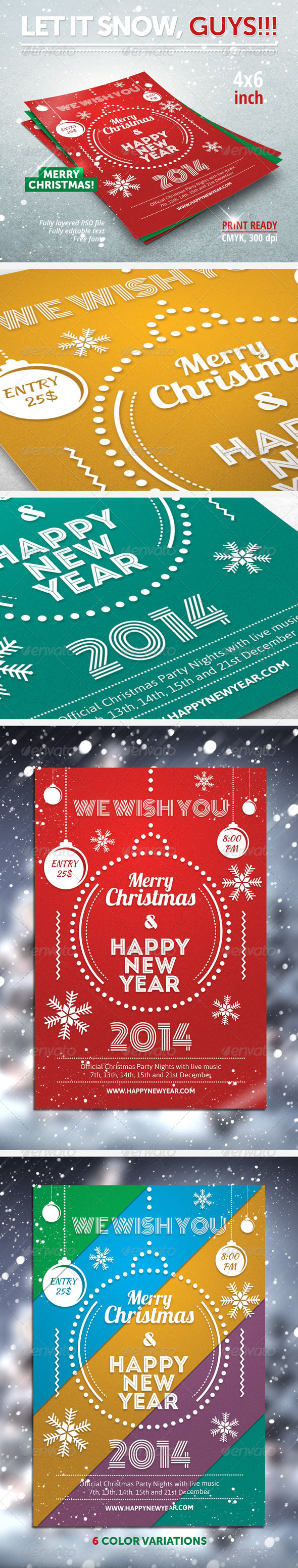 Christmas, New Year party flyer - Clubs & Parties Events