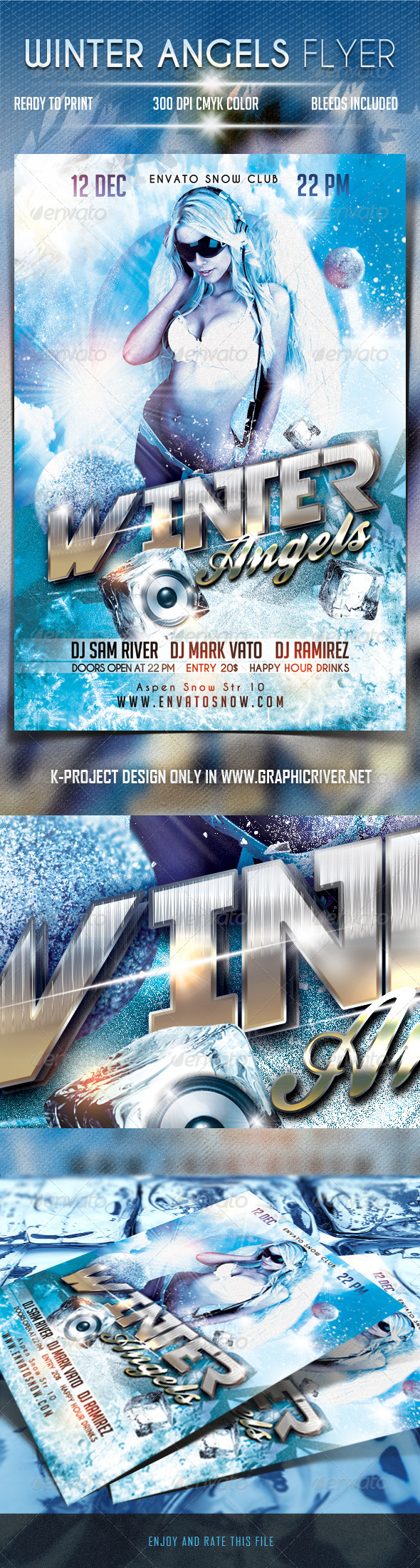 Winter Angels Flyer - Clubs & Parties Events