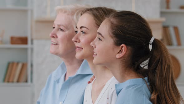 Profile Faces Diverse Generation of Women Standing in Row Looking Into Distance alt