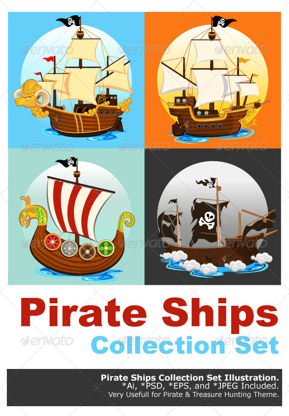 Pirate Ship Collection Set - Man-made Objects Objects