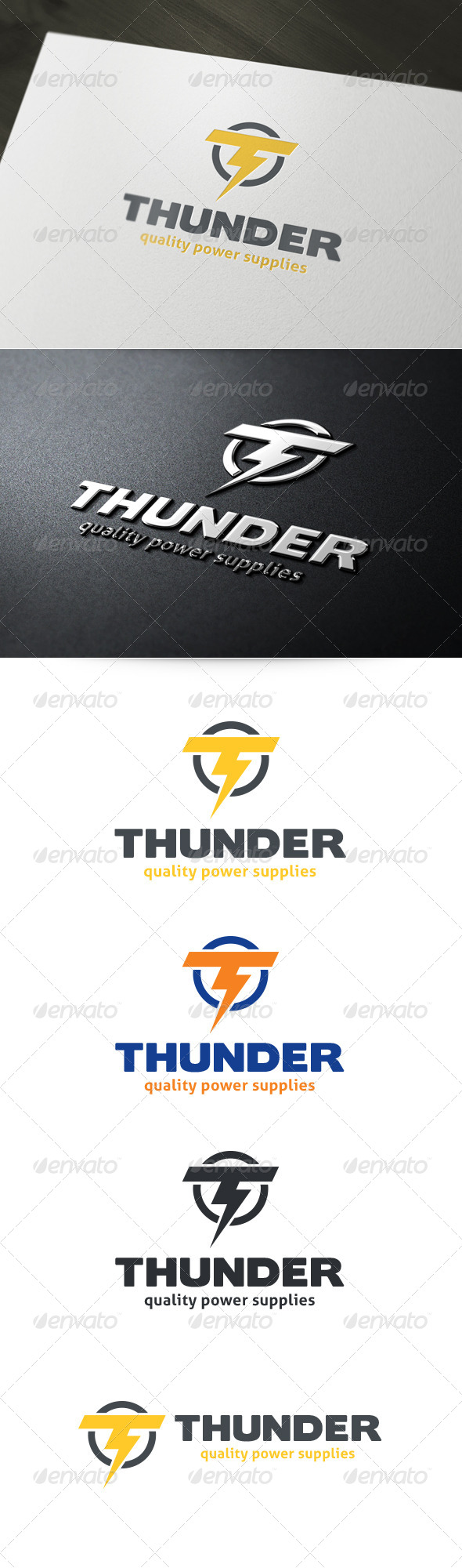 Letter T - Thunder Logo - Letters Logo Templates
