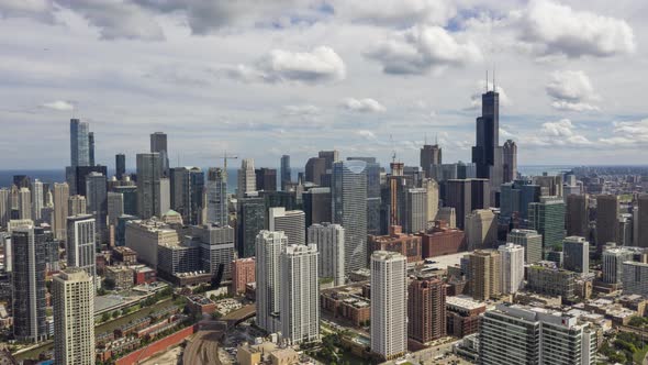 Aerial Time Lapse Chicago CItyscape alt