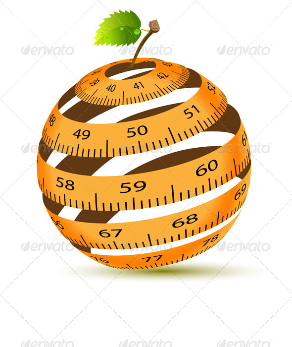 Apple and Measuring Tape - Abstract Conceptual
