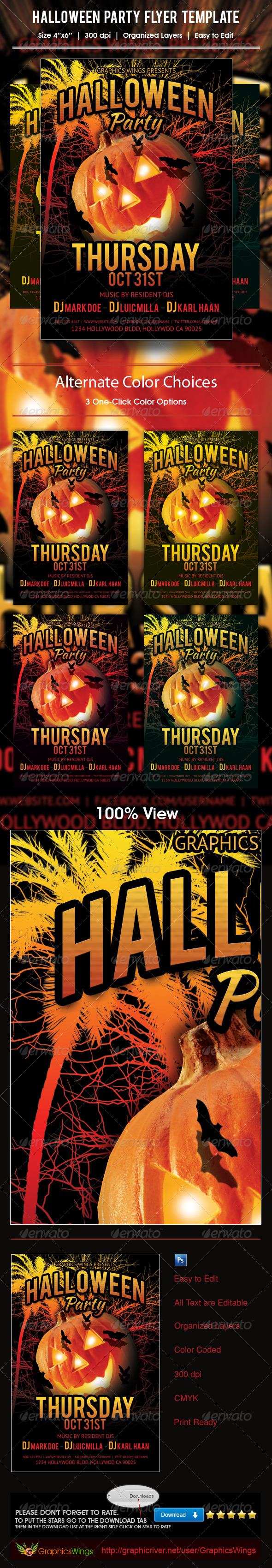 Halloween Party Flyer Template - Events Flyers