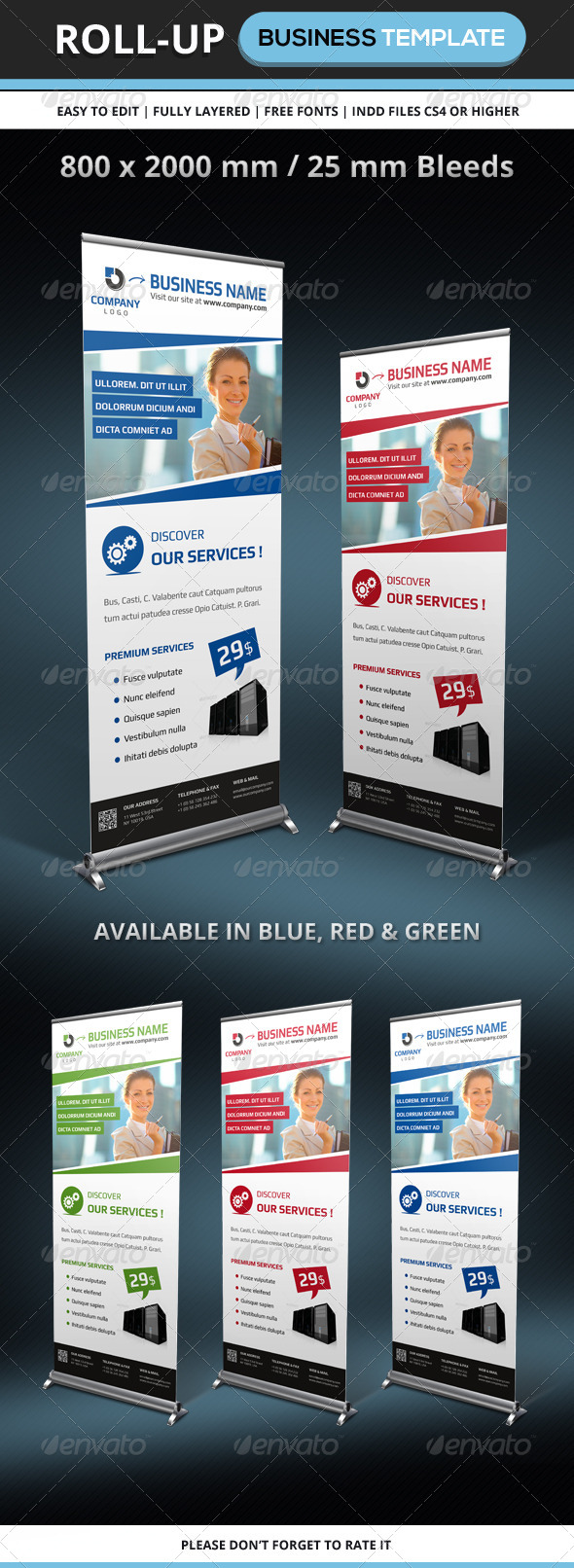 Corporate & Business Rollup template - Signage Print Templates