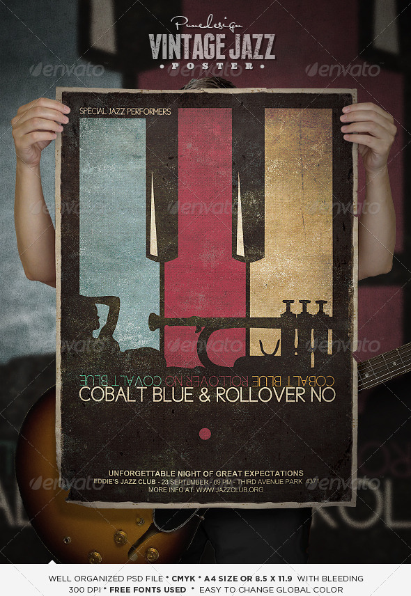 Vintage Jazz Poster - Concerts Events