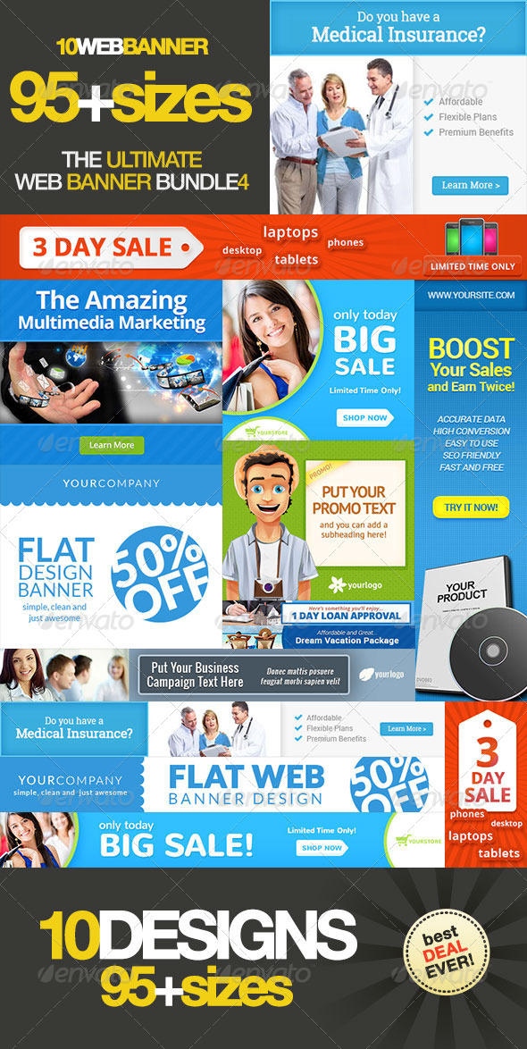 Ultimate Banner Ad Set Bundle Vol. 4 - Banners & Ads Web Elements