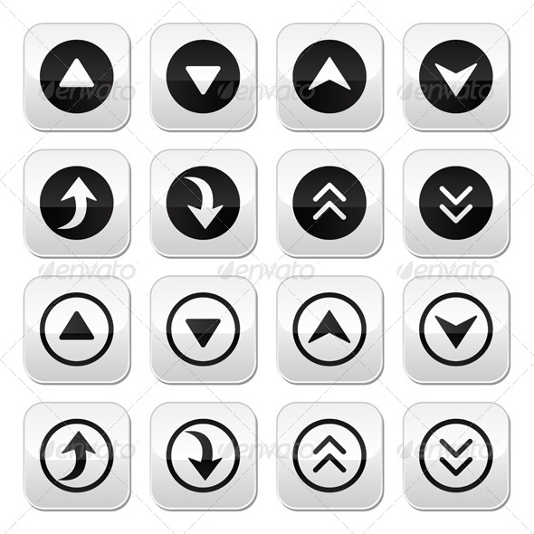 Up and Down Arrows Vector Buttons Set - Web Technology