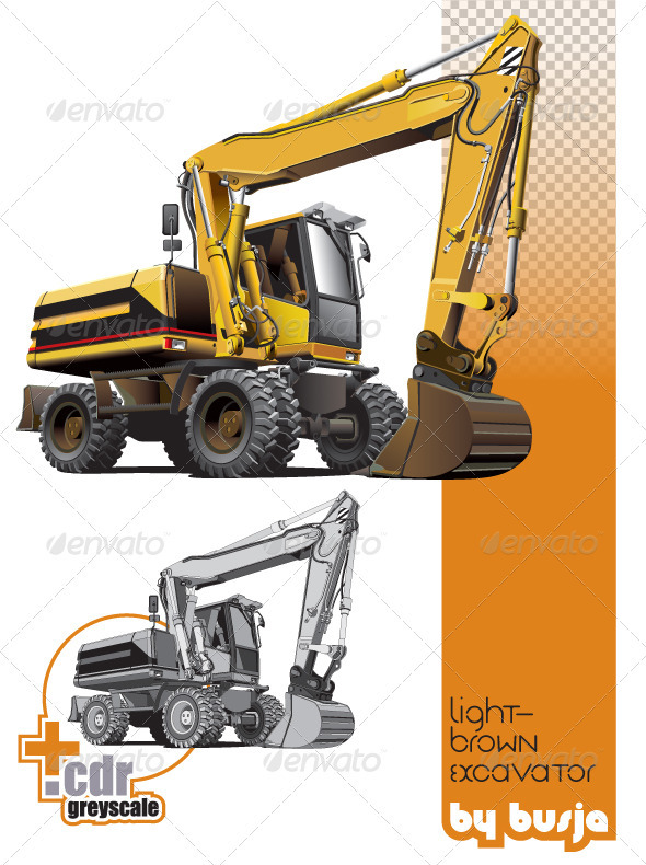 Light-brown excavator - Industries Business