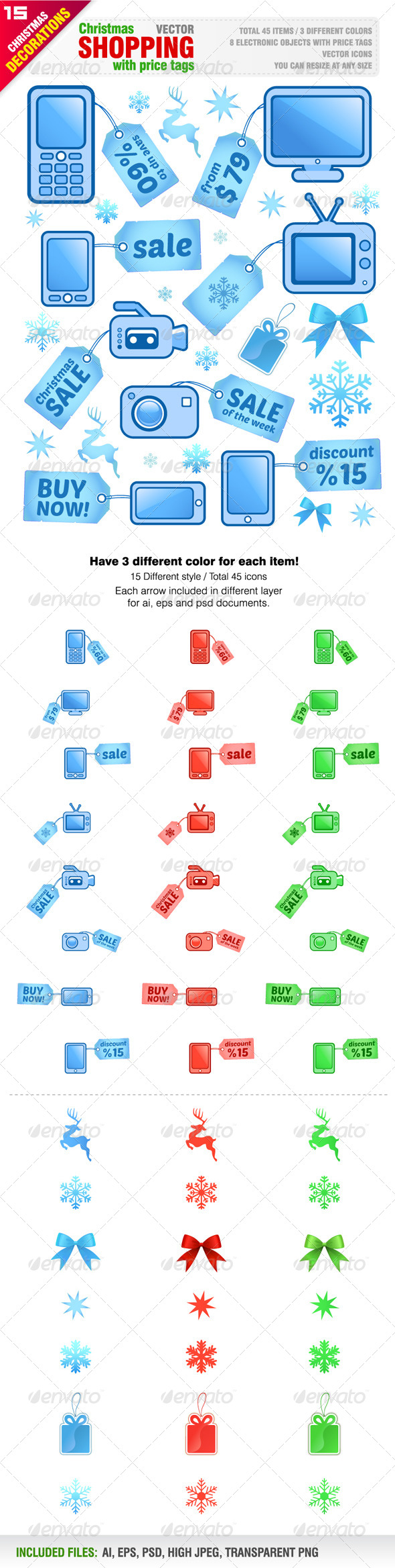 Christmas Shopping with Tags - Technology Conceptual