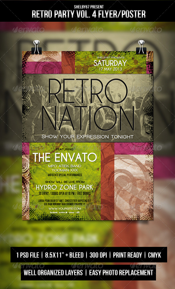 Retro Party Flyer / Poster Vol.4