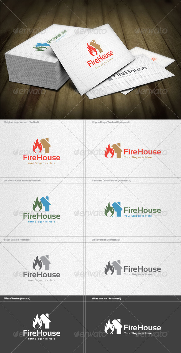 Fire House Logo - Buildings Logo Templates