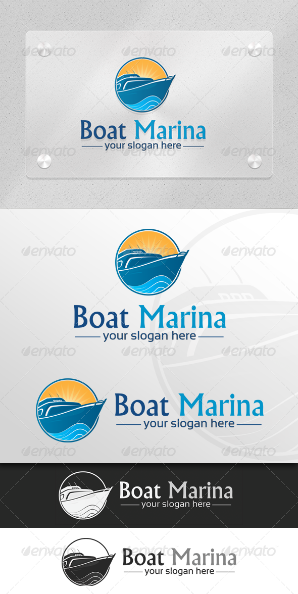 Boat Marina - Marine & Transport Logo - Objects Logo Templates