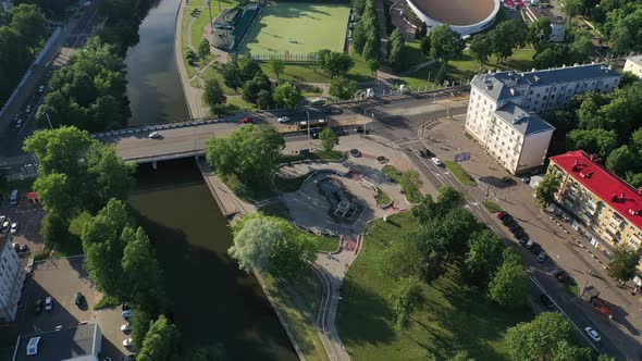 Families Play in the City Park Near the Fountain in the Summer Heat in Minsk, People Relax Near  alt