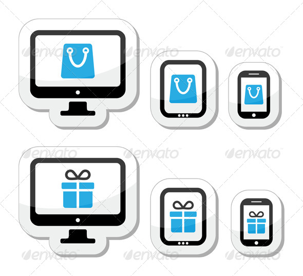 Shopping Online Icons - Retail Commercial / Shopping