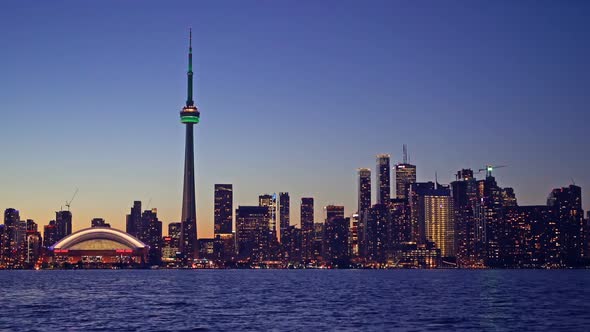 The Skyline at Night in Toronto, Canada