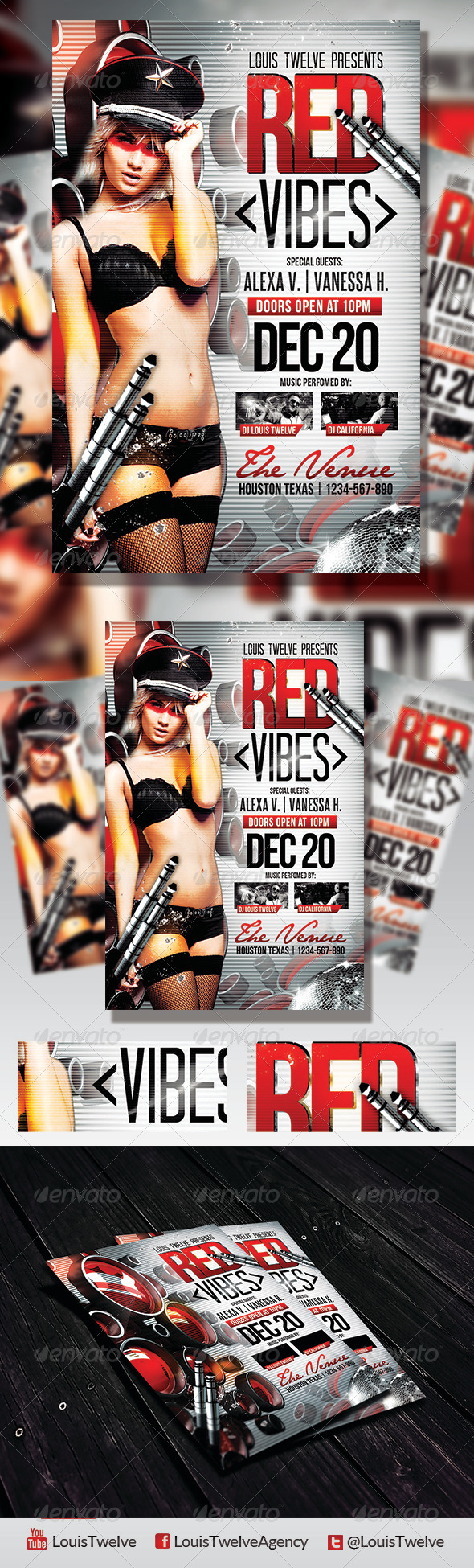Red Vibes | Flyer Template - Clubs & Parties Events