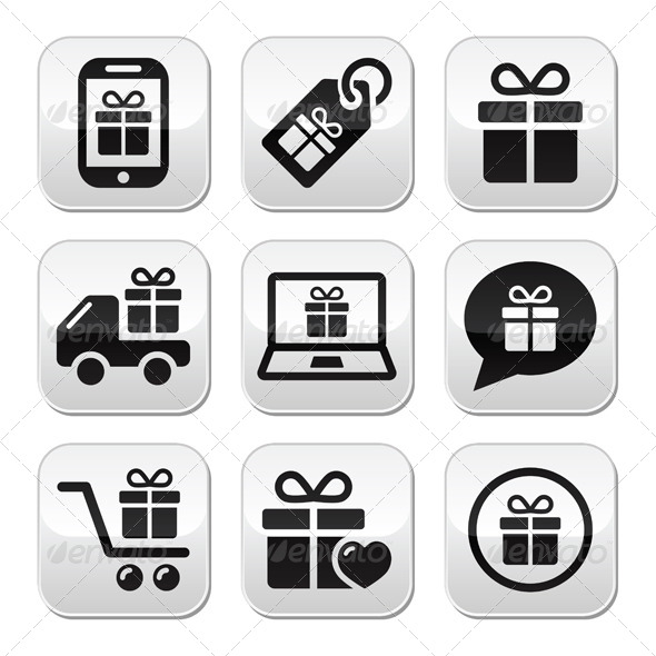 Shopping Vector Buttons Set - Retail Commercial / Shopping