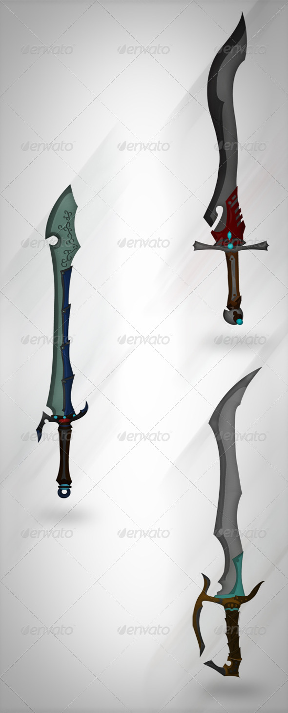 Set of Vector Swords - Abstract Conceptual