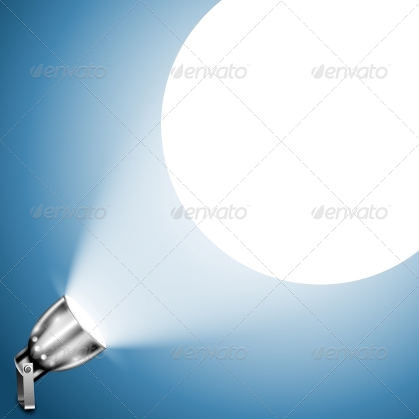 Metallic Spotlight Projecting on Blue Wall - Miscellaneous Vectors
