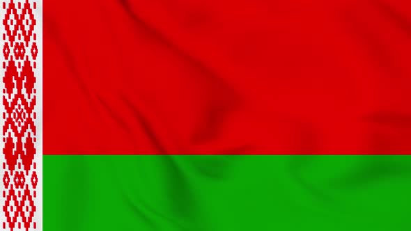 Belarus flag seamless closeup waving animation. Vd 1999