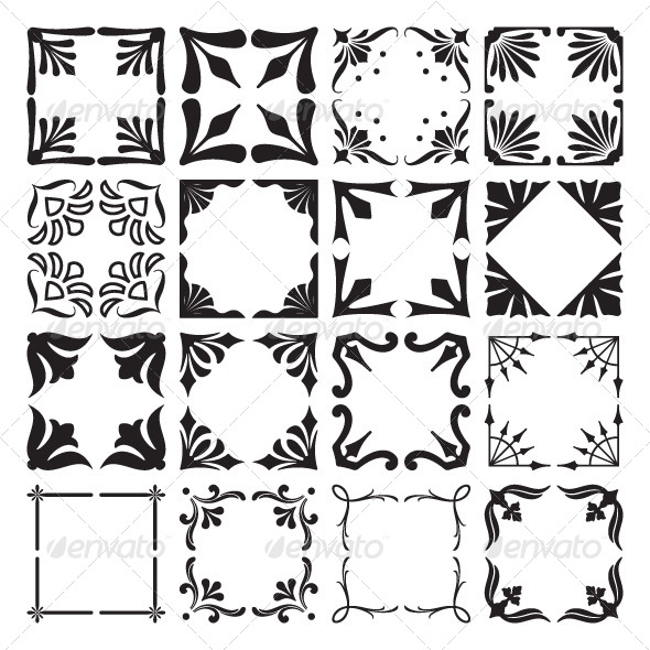 Set of Decorative Corners and Frames - Borders Decorative