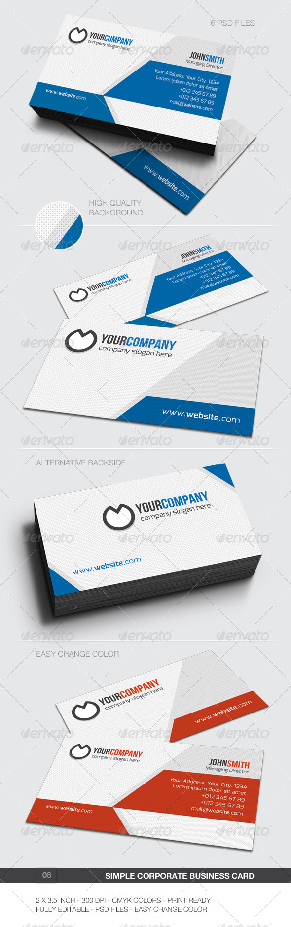 Simple Corporate Business Card - 08 - Corporate Business Cards