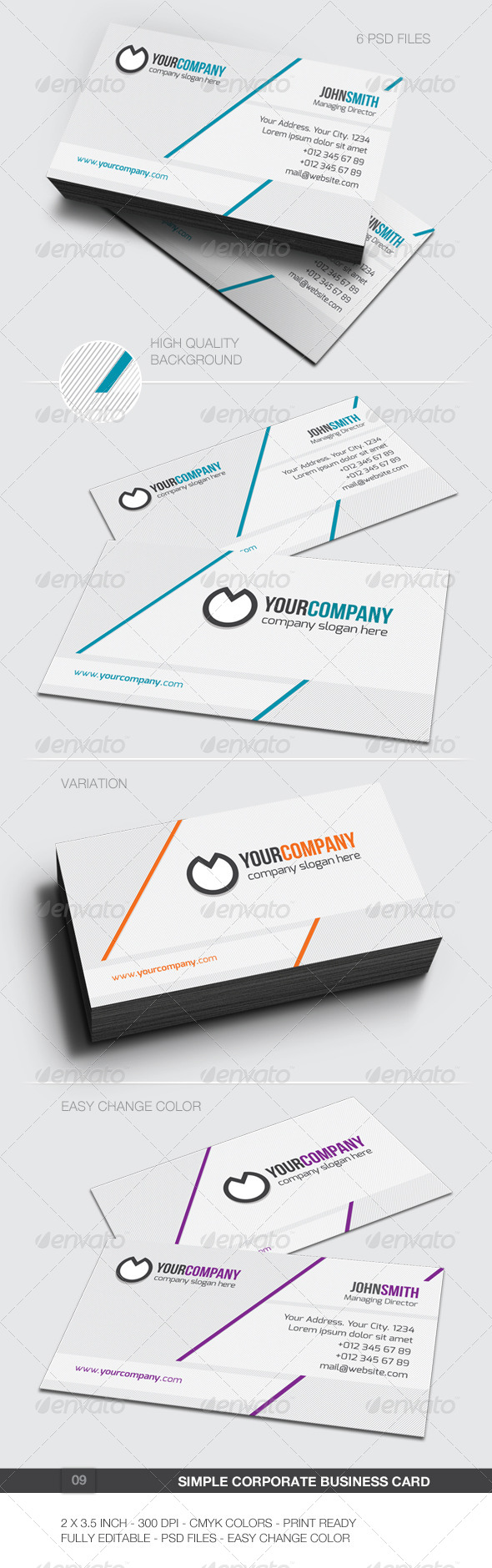 Simple Corporate Business Card - 09 - Corporate Business Cards