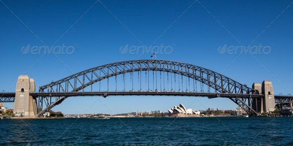 Sydney Harbour Bridge on a Clear Day - Stock Photo - Images