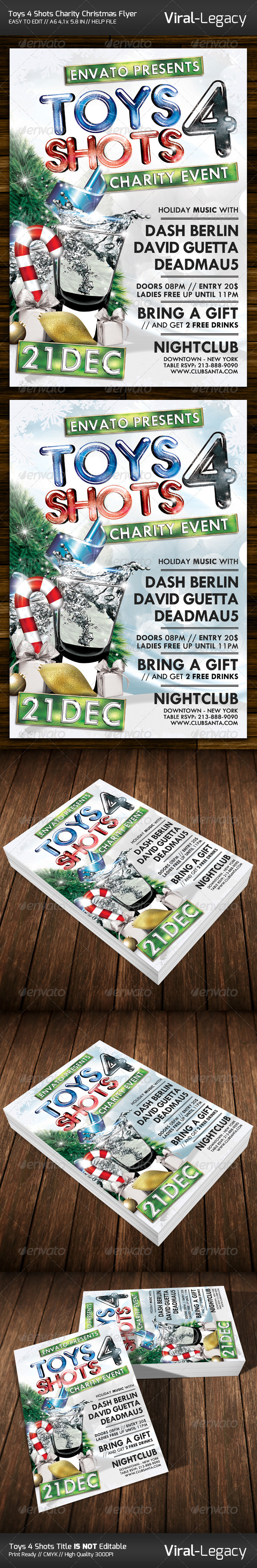 Toys 4 Shots Christmas Charity Flyer - Events Flyers