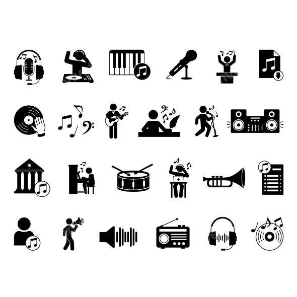 Black Music Icon Set