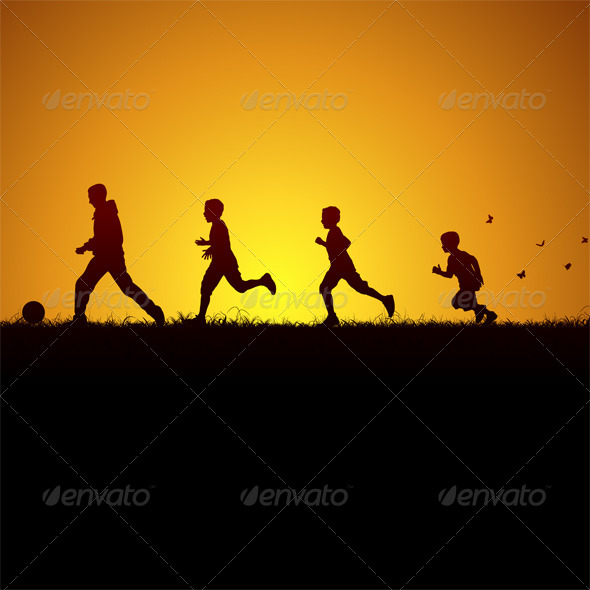 Running Behind the Ball - People Characters