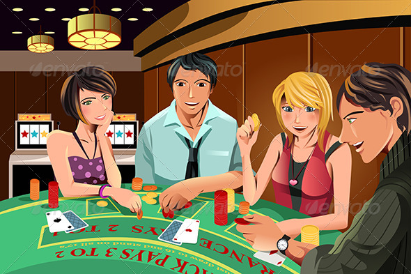 People Gambling in Casino - People Characters