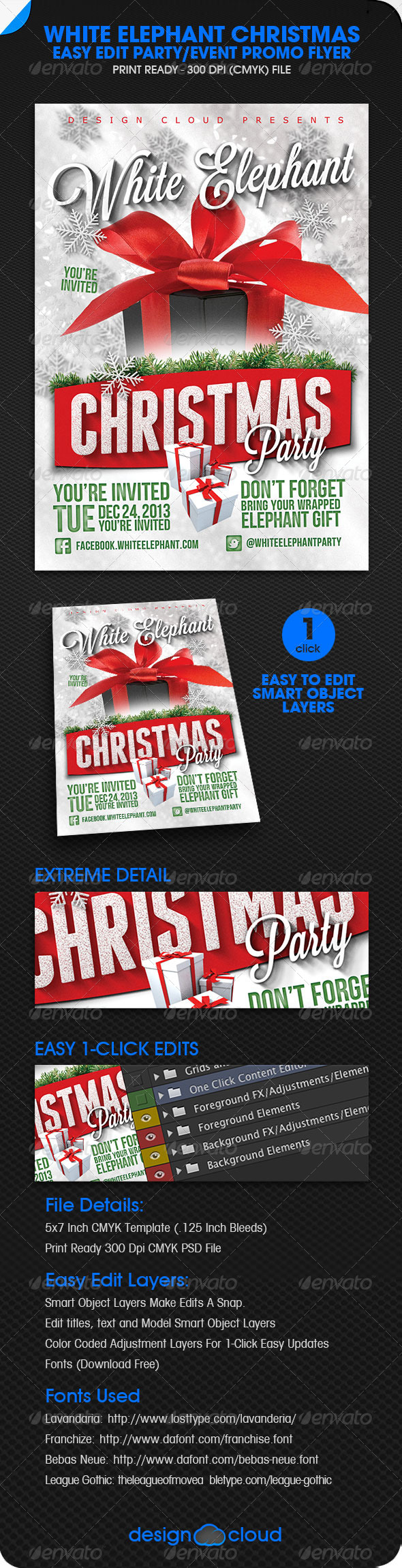 White Elephant Christmas Event Flyer By Design Cloud GraphicRiver