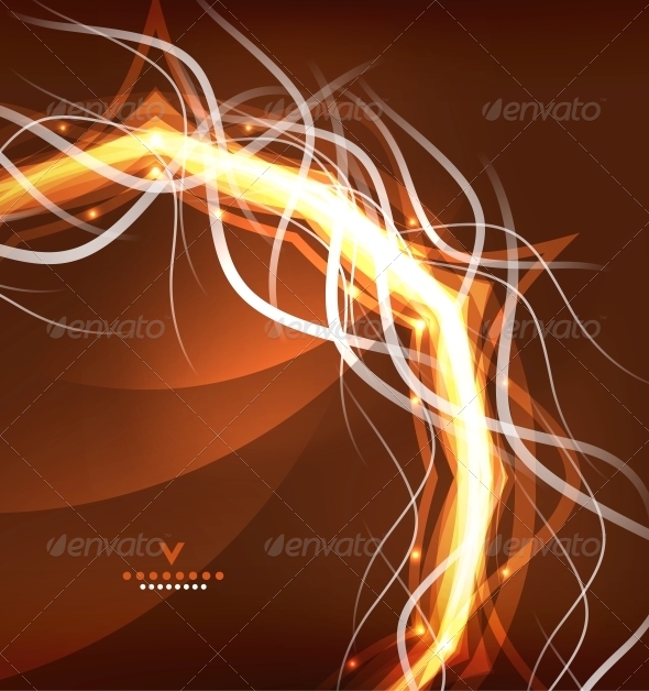 Orange Lightning Abstract Background - Computers Technology