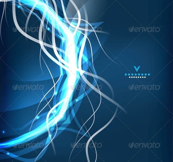 Vector Blue Lightning Energy Abstract Background - Computers Technology