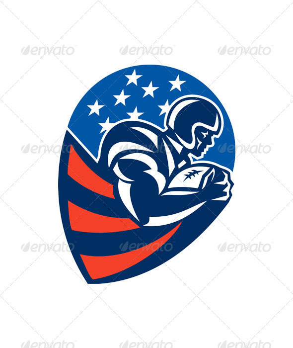 American Football Rushing Running Back - Sports/Activity Conceptual