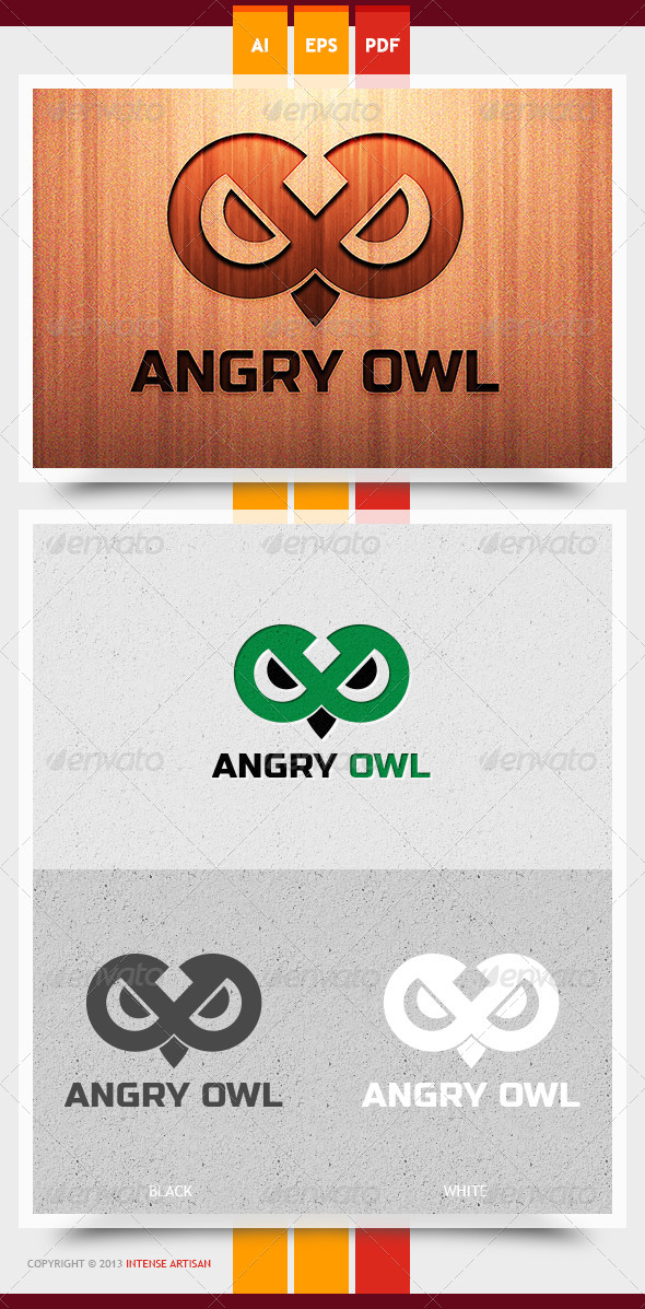Angry Owl Logo Template - Animals Logo Templates