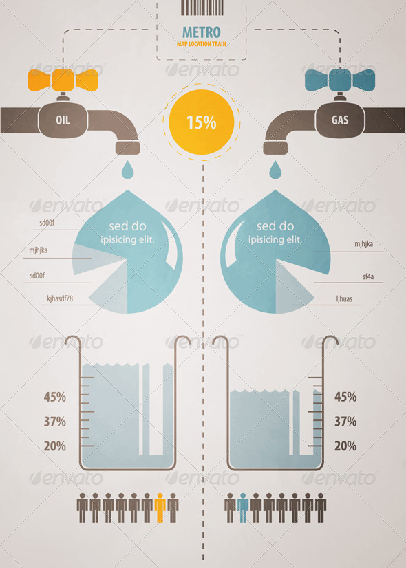 Retro infographics account scheme with a liquid - Infographics