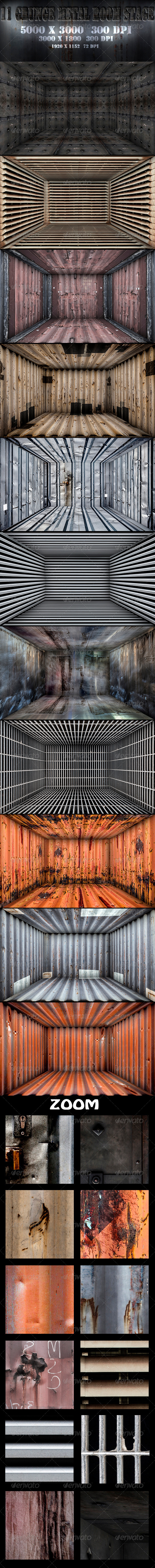 11 Grunge Metal Room Stage - Urban Backgrounds