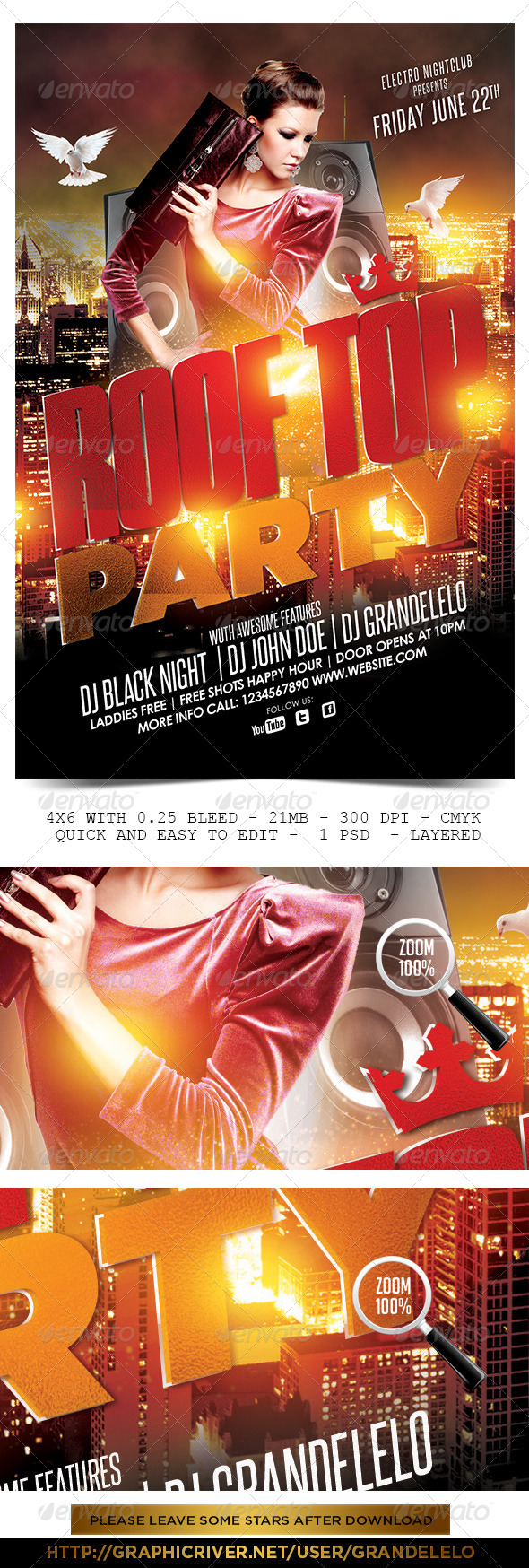 Roof Top Party Flyer - Clubs & Parties Events