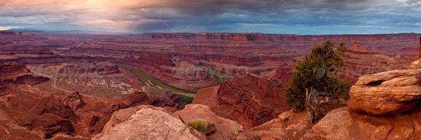 Canyonlands from Dead Horse point, Utah - Stock Photo - Images