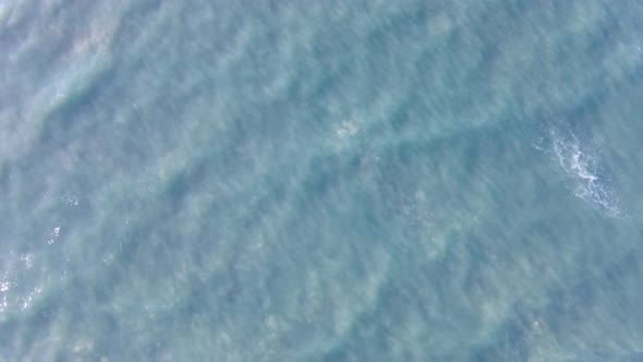 Aerial View of Motion of Waves Seen in Ocean