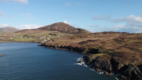 Aerial View of the Beautiful Coast at Kilcar in County Donegal  Ireland alt
